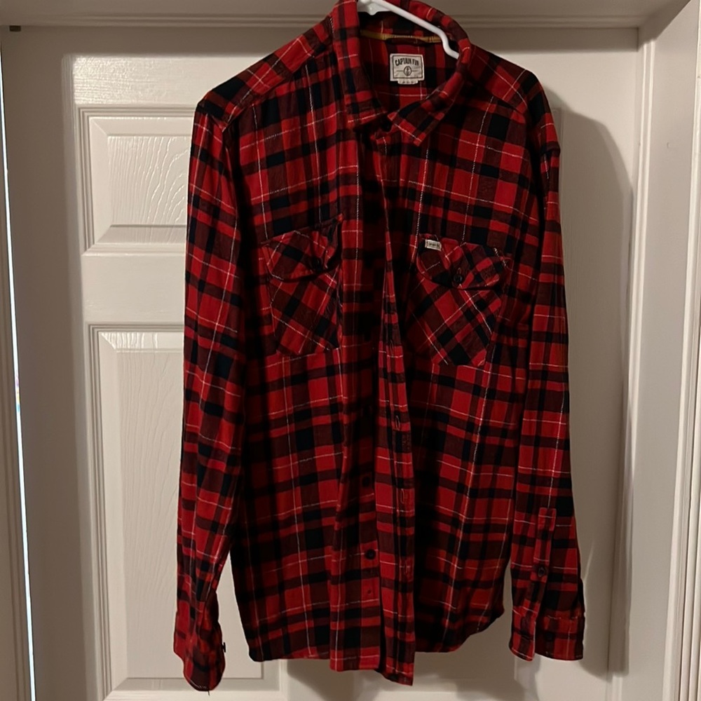 Captain Fin Red Flannel -Size XL